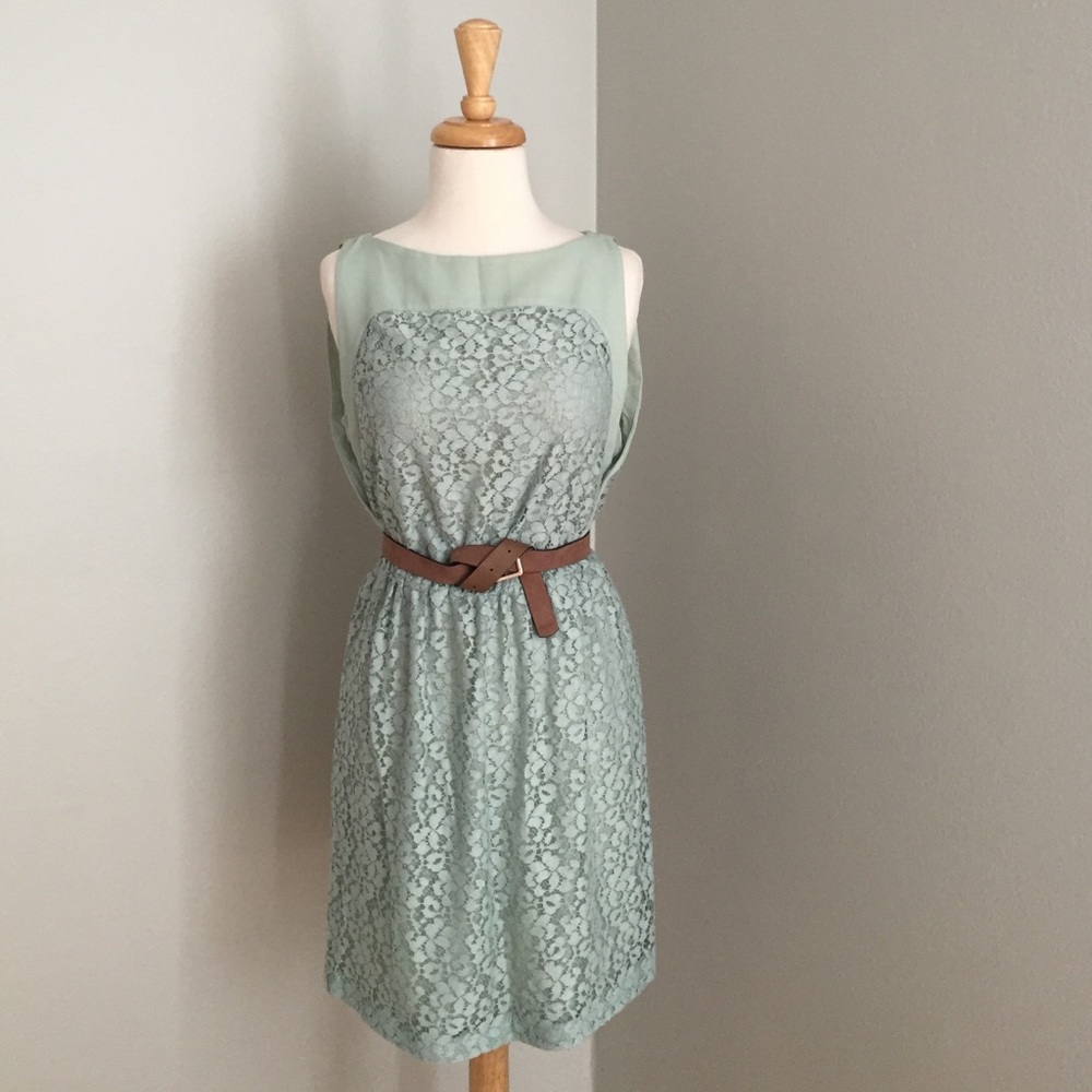 Zara turquoise lace dress